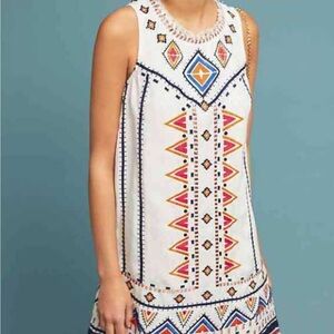 Anthropologie Sleeveless Geometric Pattern Dress
